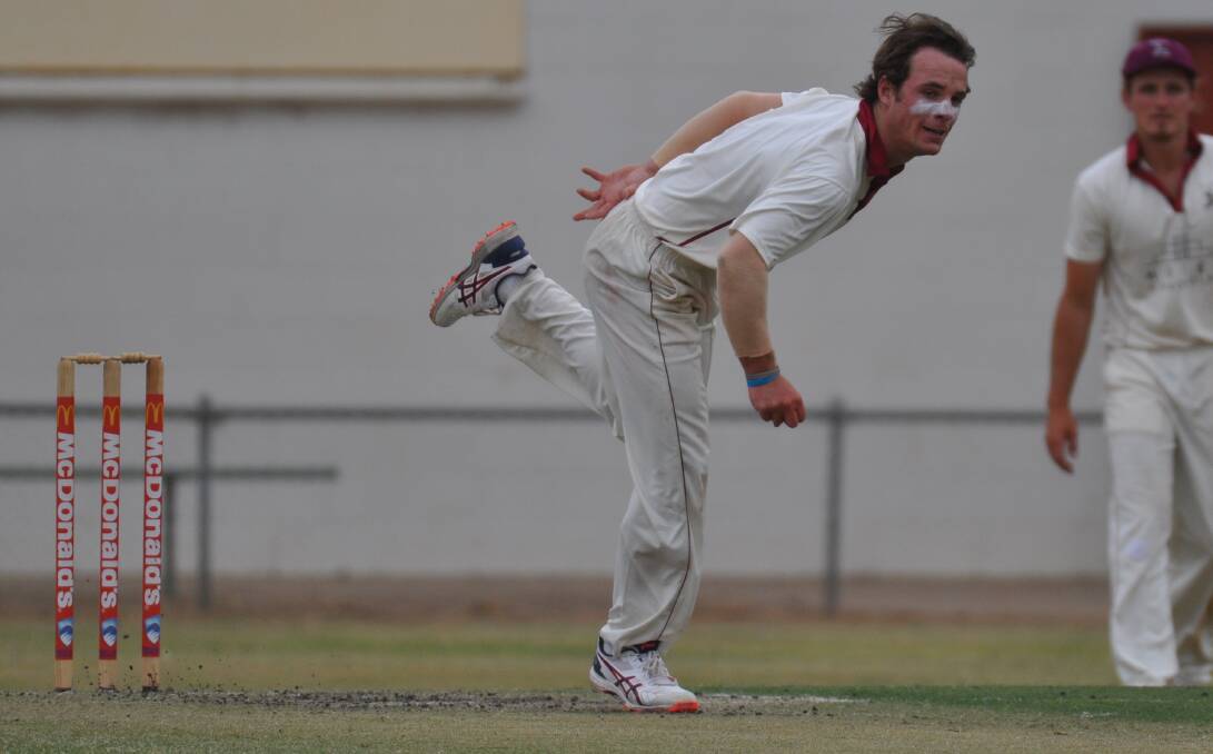 BAGFUL: Charlie Greer picked his first five-wicket haul for Cavaliers on Saturday afternoon, leading his side to a strong position at stumps. Photo: NICK McGRATH