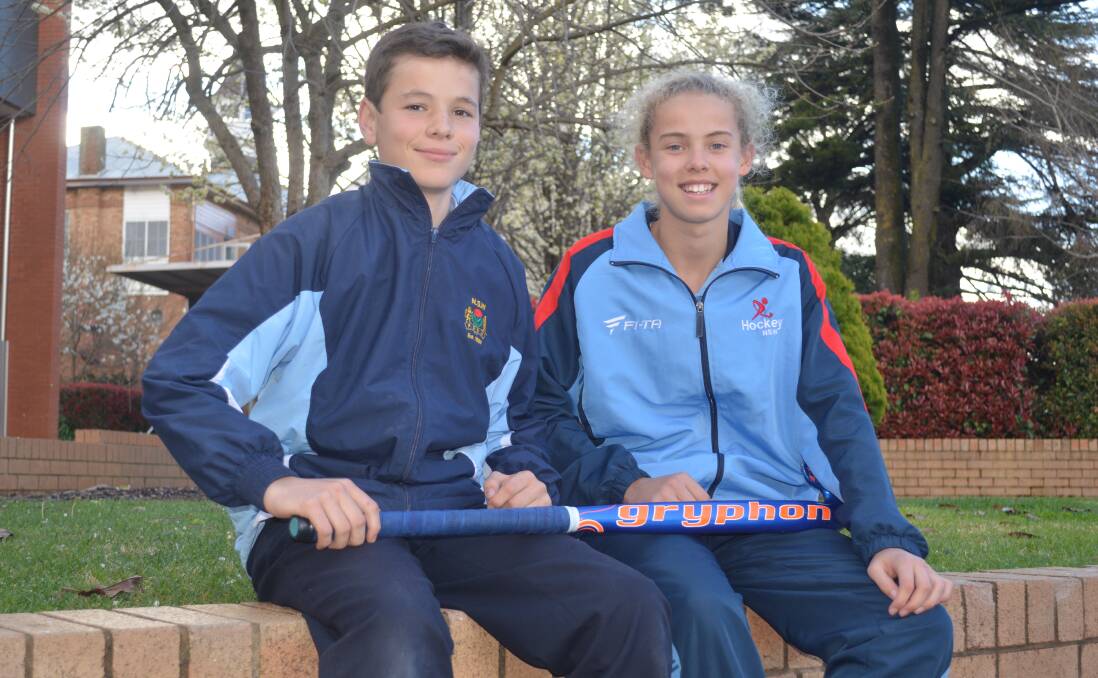 SKY BLUE STATE OF MIND: Sam Giumelli and Phoebe Litchfield head into camp for NSW on Sunday, before the under-13 nationals in Perth start next Thursday. Photo: MATT FINDLAY