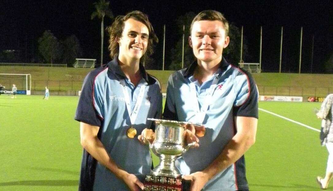 BACK-TO-BACK: Michael Dillon and Nic Milne show off NSW's spoils last year, they'll be looking to win a second straight Australian title this year. Photo: CONTRIBUTED