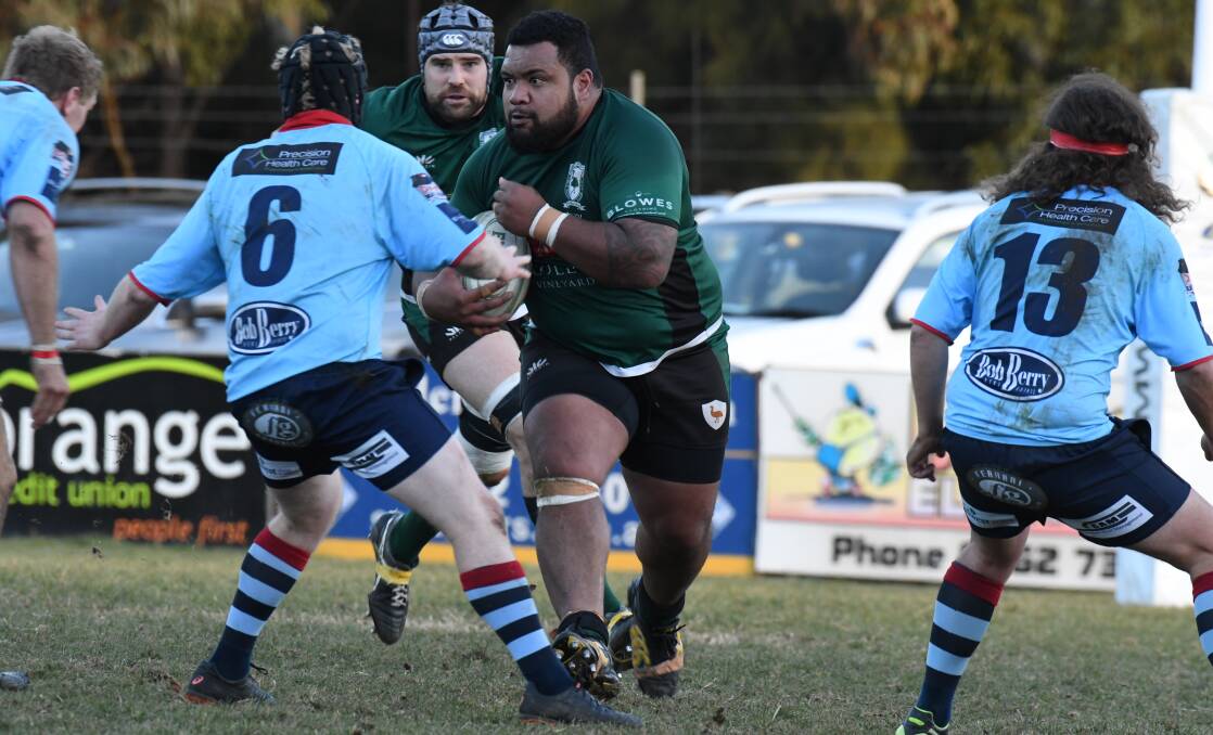 BARNSTORMING: In his first top grade start of 2019 Nas Havealeta was excellent, leading the greens' powerful scrum. Photo: JUDE KEOGH