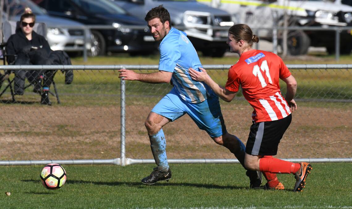 SUPER SUGDEN: Craig Sugden streaks away in last weekend's preliminary final. He scored a hat-trick, and will be crucial in the decider too. Photo: JUDE KEOGH