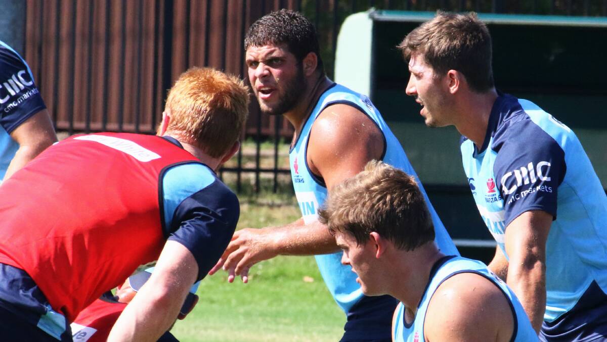 PROPPING NSW UP: Cody Walker pushes hard at NSW pre-season training. He was strong at the Brisbane Tens. Photo: JAMIE CONROY/NSW WARATAHS MEDIA