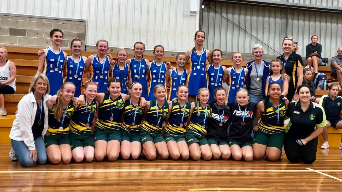SPORTSMANSHIP: Orange Public and Narellan Public come together to celebrate their one-two finish at Tuesday's finals gala. Photo: CONTRIBUTED