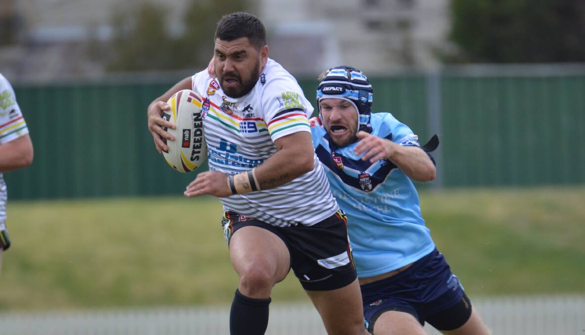 ATTACKING THREAT: Willie Wright finds space against Hawks, his left edge took care of at least 38 of Panthers' tries this season. Photo: MATT FINDLAY