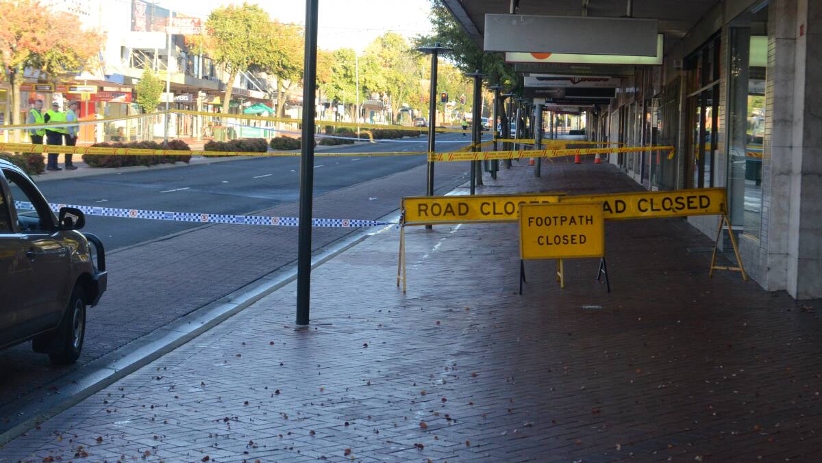 DETOUR: The footpath on the northern side of the Summer Street block is also closed, with police expected to make a decision regarding access on Tuesday. Photo: MATT FINDLAY