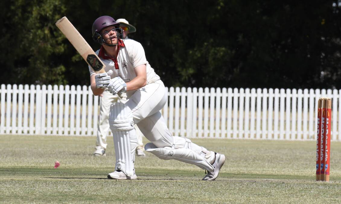 YET TO FAIL: Cavaliers skipper Matt Corben lifts one over square leg to the boundary at Wade Park, he continued his unbelievable run of form with a second ton of the summer. Photo: JUDE KEOGH