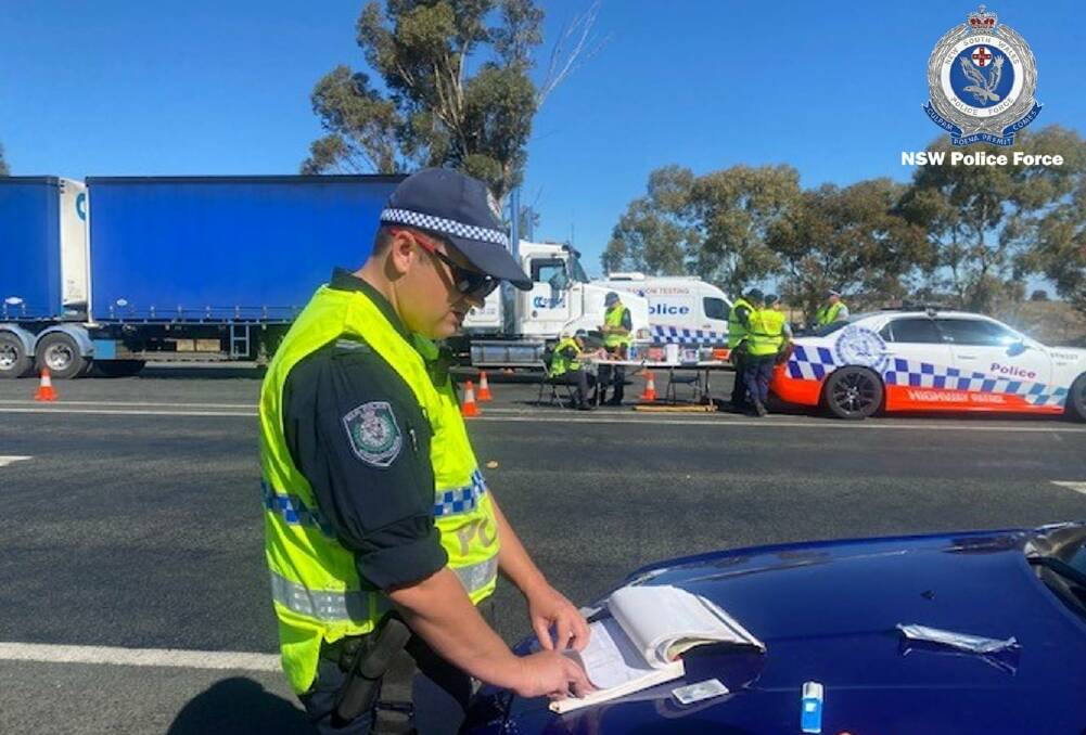 PRESENCE: Police were highly visible during a four-day operation on the Cobb, Sturt and Mid-Western Highways this week. Photo: NSW POLICE FORCE