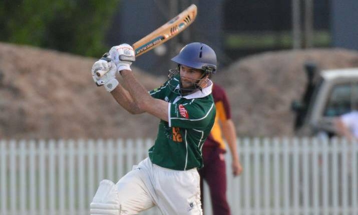 INDEFINITE: Orange City spearhead Jackson Coote, pictured batting in the Royal Hotel Cup, faces time on the sideline after succumbing to a back injury last weekend. Photo: MATT FINDLAY