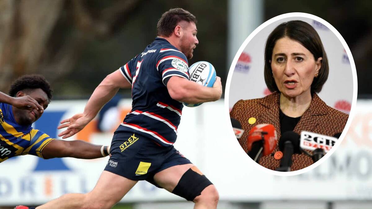 FULL STEAM AHEAD: Orange's James Donato (main) and his Eastern Suburbs side will play at Wade Park on Saturday, after Gladys Berejiklian's (inset) government confirmed no new COVID-19 cases.