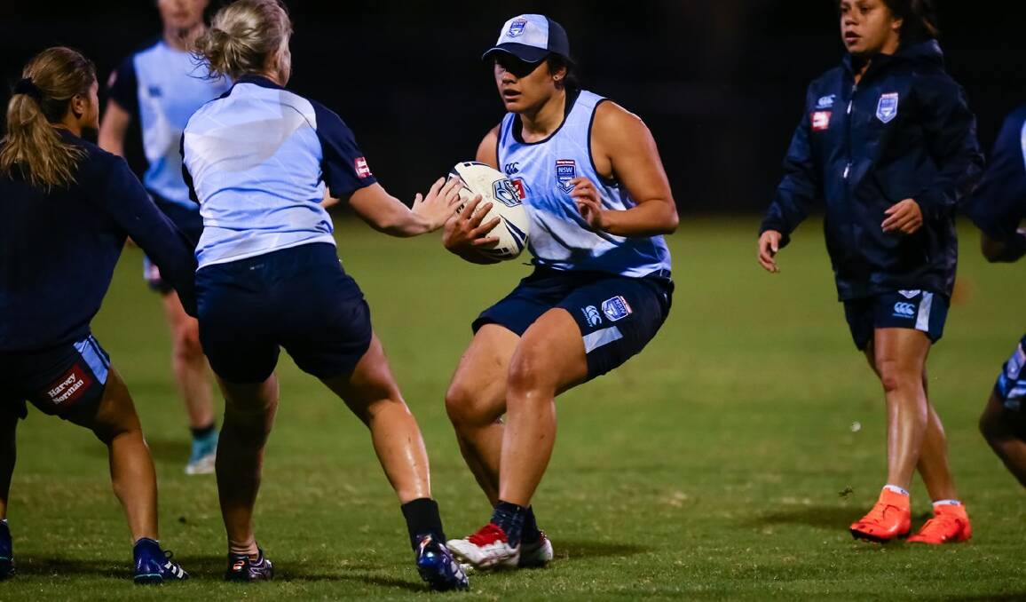 A DREAM: Vanessa Foliaki at NSW training earlier this week, her side faces Queensland in a historic clash on Friday night. Photo: NRL PHOTOS