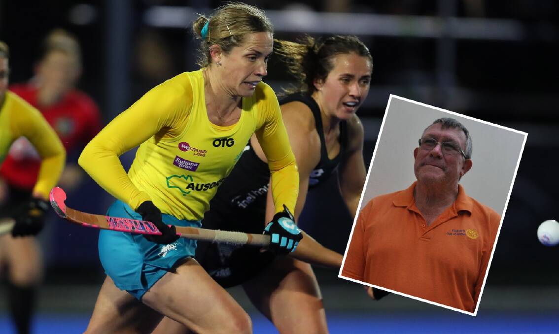 TOKYO DRIFT: Gary Bone (inset) said time difference will be a huge boost in watching daughter Eddie (main) at the Olympics. Photos: HOCKEY AUSTRALIA, NICK McGRATH