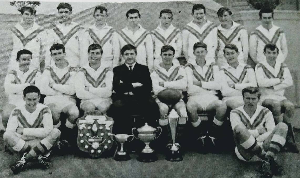 YESTERYEAR: Kevin Hope (middle row, left) and his Bathurst High School rugby league side, in 1964. Photo: CONTRIBUTED