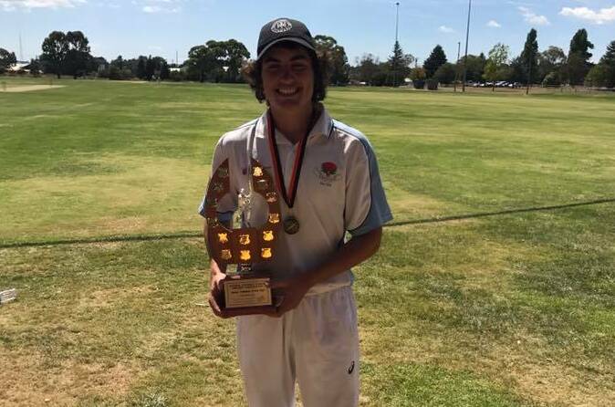 CHAMPION PLAYER: Harry Pearce accepted the ODCJA's cricketer of the year trophy last weekend. Photo: CONTRIBUTED