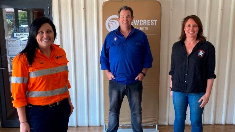 COLLABORATIONG: Newcrest Mining's Melissa O'Brien with Gotcha4Life founder and director Gus Worland and Head of Program Management Vicky Worland. Photo: CONTRIBUTED