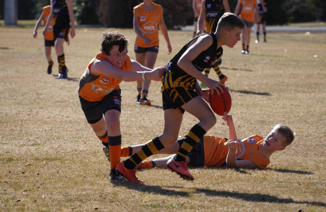DOUBLE CHANCE: Arthur Locke is one of a handful of Orange Tigers' under 12s that will be back up in the club's under 14s side too, in Sunday's grand finals. Photo: ORANGE TIGERS