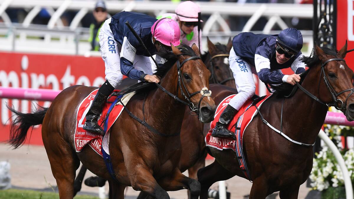 WINNING RUN: Corey Brown steers Rekindling to a win in last year's Melbourne Cup, a winner I sort of, kind of tipped... but didn't bet on. Photo: AAP/JULIAN SMITH