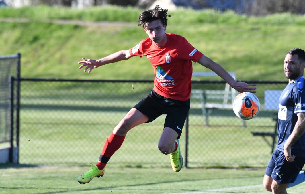 THE GOAT HOUSE: Thomas Dale and his Panorama FC will stick with their block red shirts in the 2021 season. Photo: CHRIS SEABROOK.