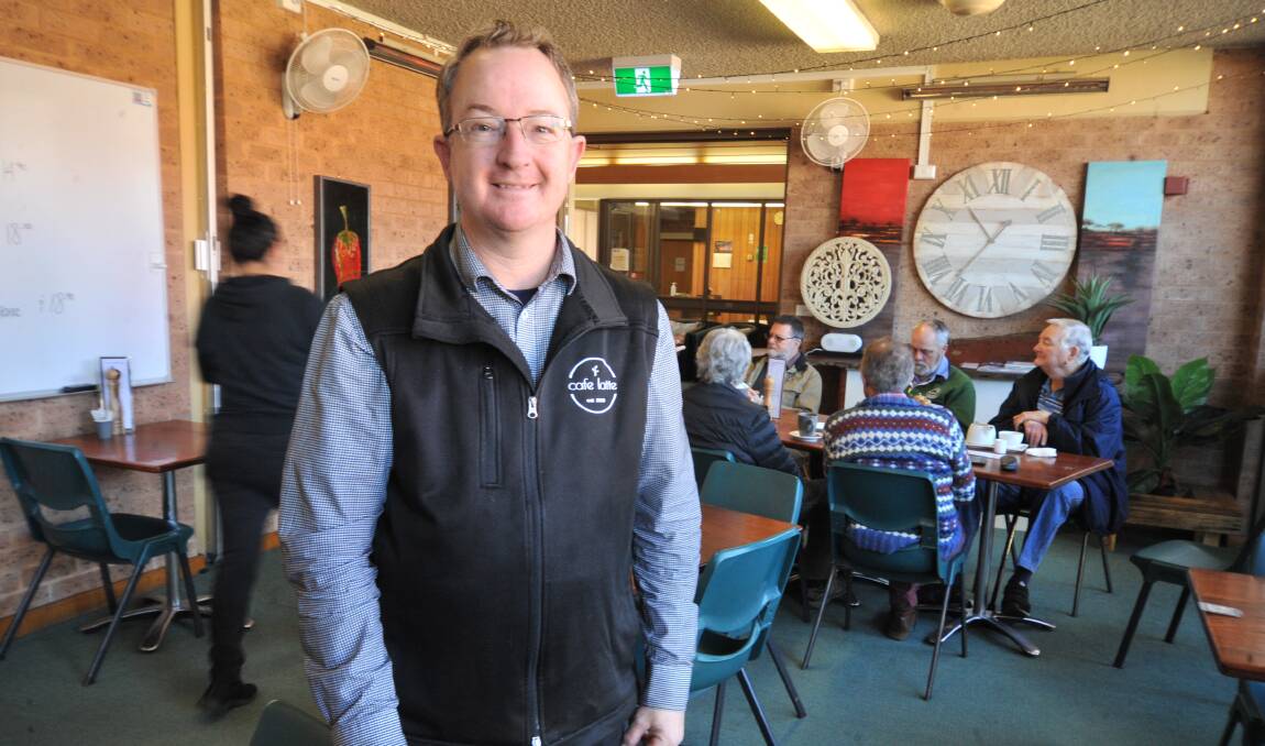 THANKS A LATTE: Cafe Latte owner Aaron Wright says he'll be 'forever grateful' to the Uniting Church. Photo: JUDE KEOGH