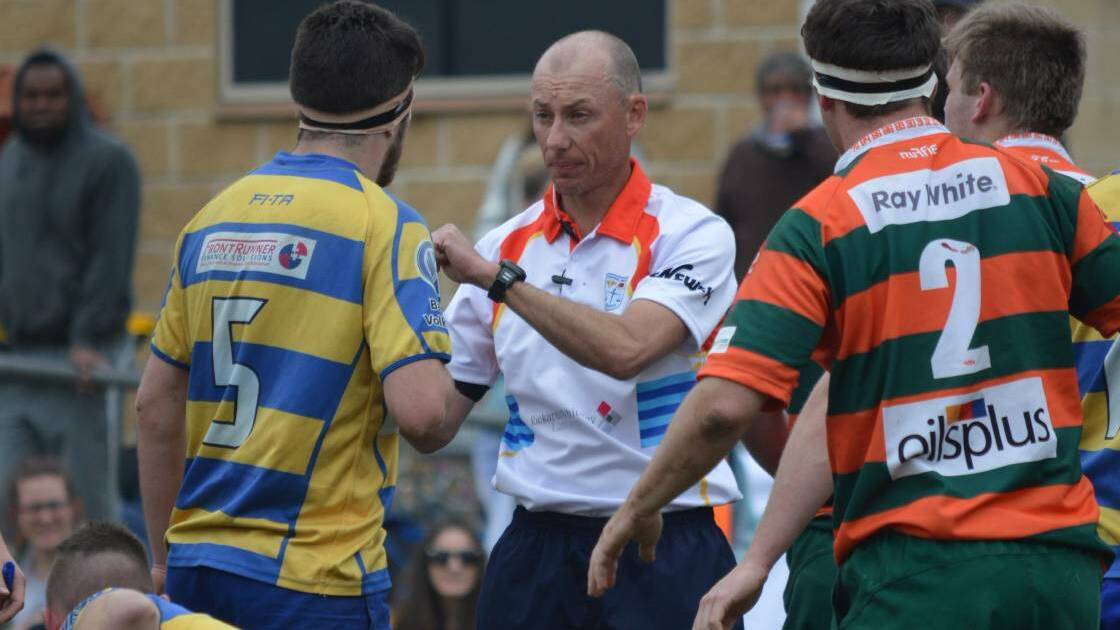 WHISTLE-BLOWER: Central West Rugby Union is calling for anyone interested in being a referee to potentially join the officiating ranks, alongside the likes of Jarrod Simpson (pictured). Photo: MATT FINDLAY