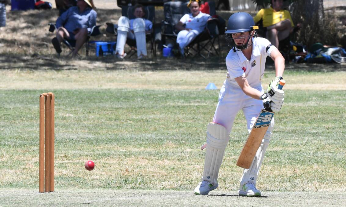 WATCHFUL: Ollie Brincat nudges one into the off side for a single on his way to a match-winning century last weekend. Photo: CHRIS SEABROOK