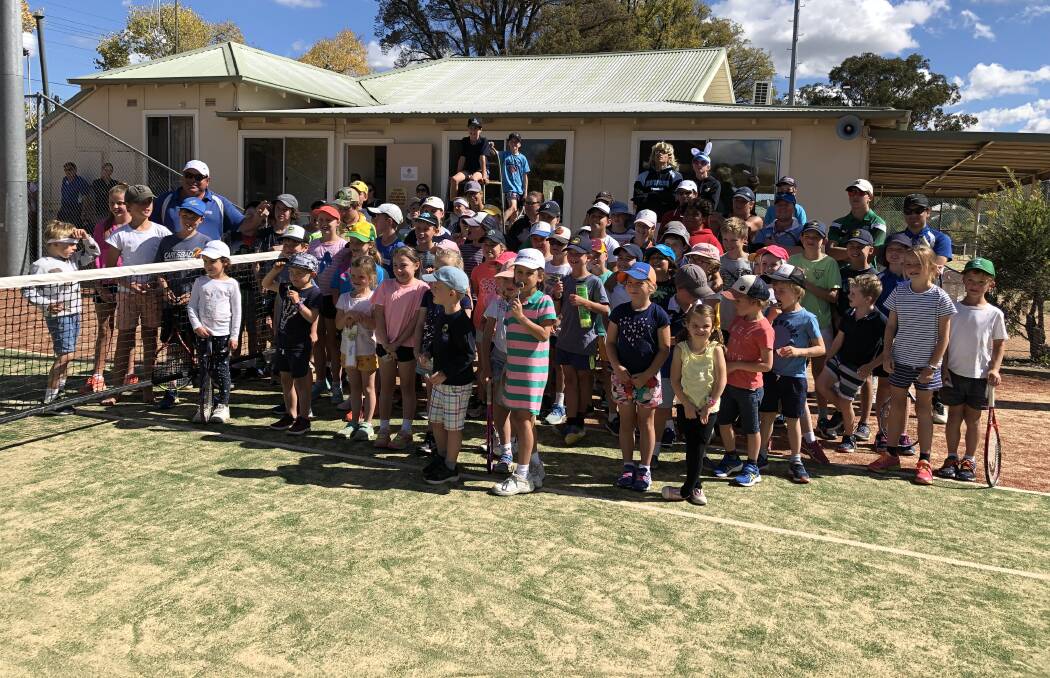 JUNIOR STARS: There was a record number of kids attend Orange Ex-Services' Tennis Club's coaching clinics last week. Photo: CHRISSIE KJOLLER