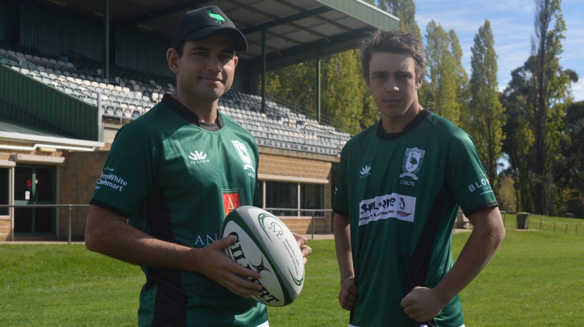 PUMPED UP: Emus' new five-eighth Jamil Khalfan and colts skipper Mitch Weekes are champing at the bit for the opening round. Photo: MATT FINDLAY