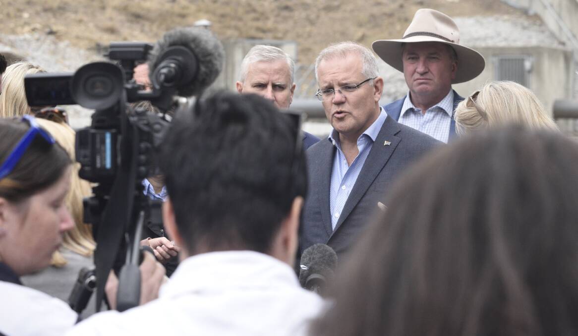 TALK TALK: Prime minister Scott Morrison addressing farmers earlier this year ... regional communities have been saying for years that they need help and this must be the start of the governments' water solutions, not the end.