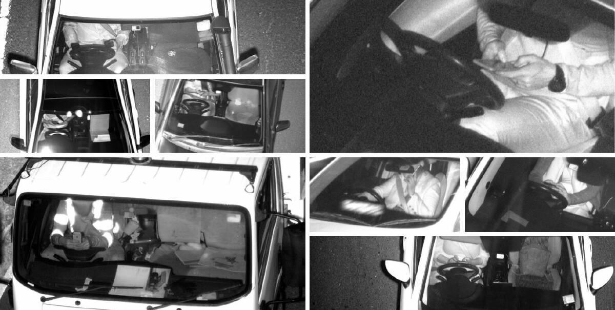 CANDID CAMERA: A six-month trial of phone detection cameras in Sydney earlier this year caught more than 100,000 drivers illegally using their phones. Photos: SUPPLIED