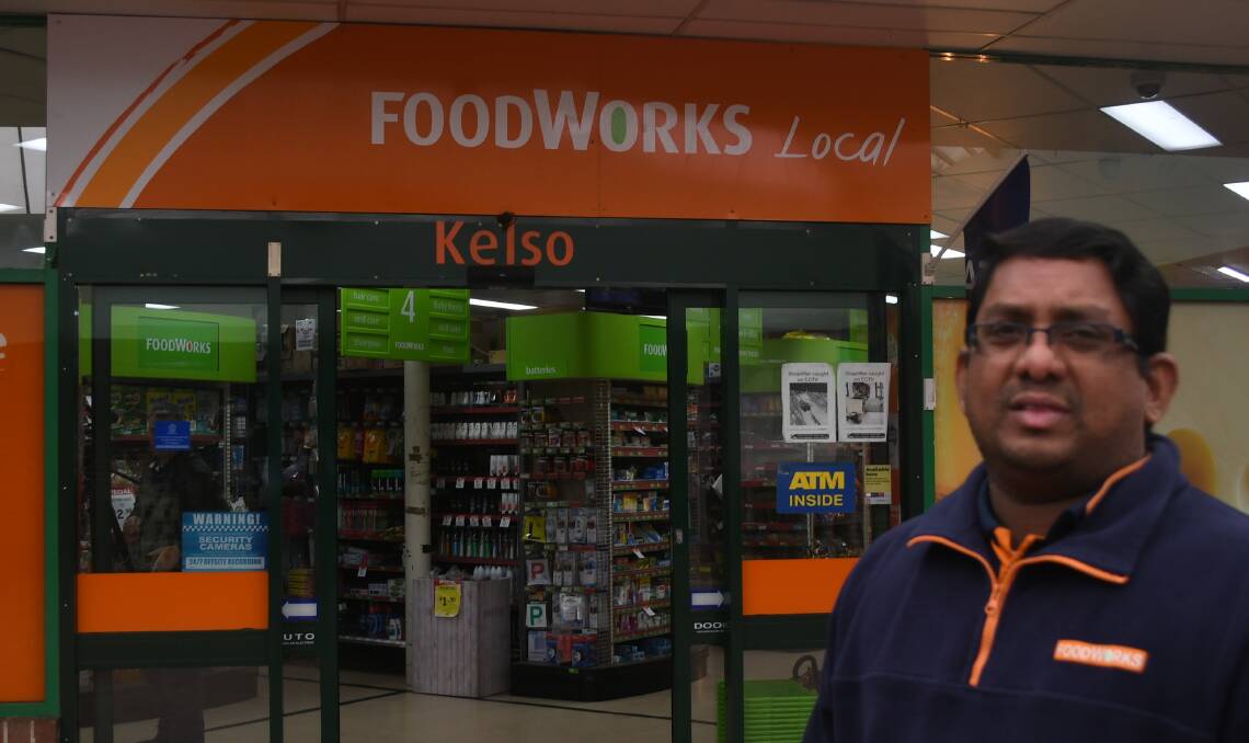 MORE PATROLS: Kelso Foodworks and Kelso Centrepoint owner Praba Kulasegaram would like to see more police patrols of the area.