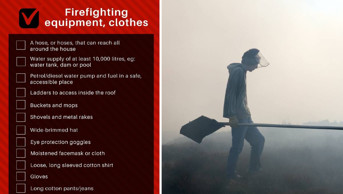 What you need to stay and fight a bushfire