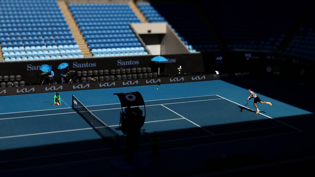 Empty crowds at the Australian Open on Saturday. Picture: Getty Images