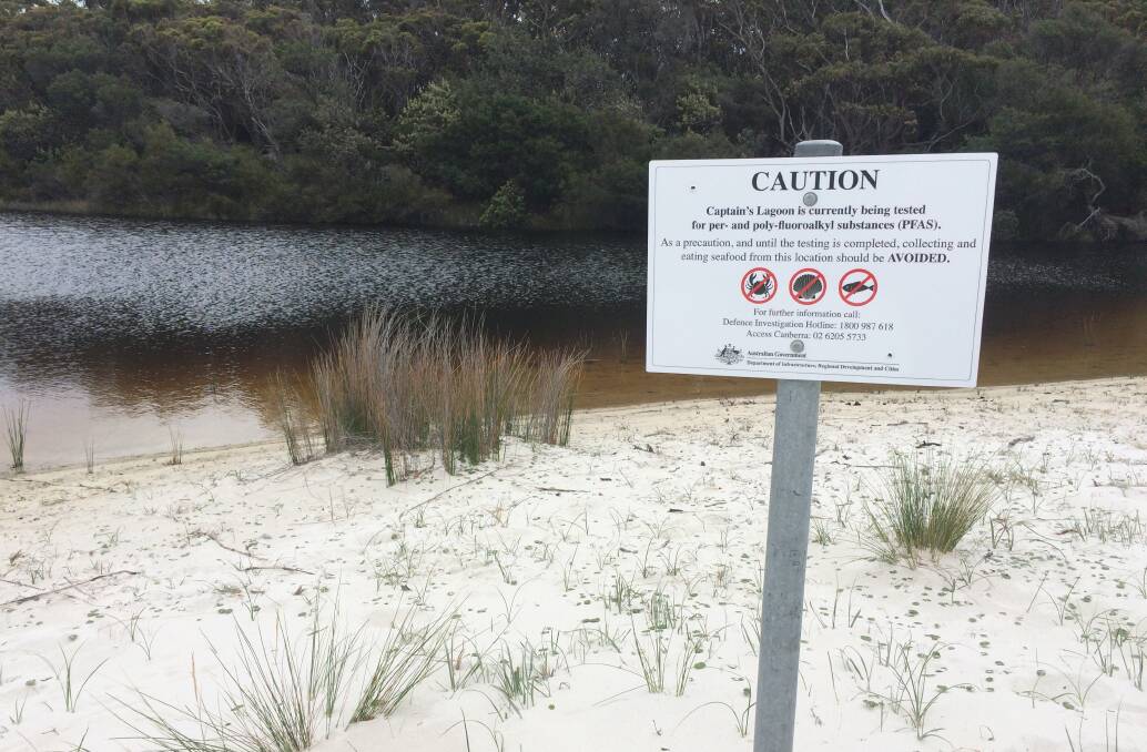 WARNING: Signs warning of possible contamination have gone up around at certain locations in the Jervis Bay area. Photo: Defence