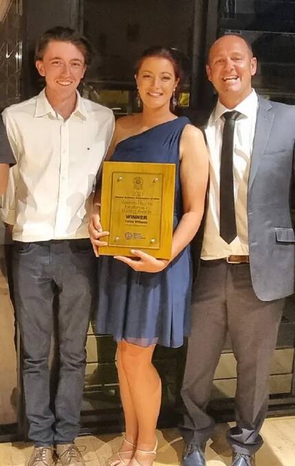 INSPIRATION: Women in Building award winner Tahlia Williams with Bailey Roberts and Simon Roberts of Simon Roberts Painting.