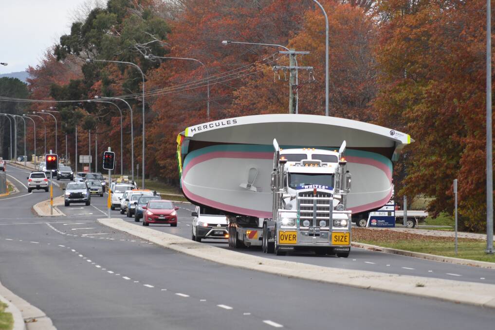 The tray makes its way along Forest Road. Photo: JUDE KEOGH