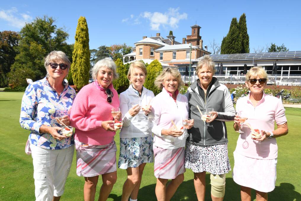 GOURMETS: Carolyn Lennon, Lesley Morris Yeates, Pippa Middleton, Karen Brown, Lyn Keighran and Di Goodare enjoy Duntryleague's Gourmet Golf day. Photo: JUDE KEOGH