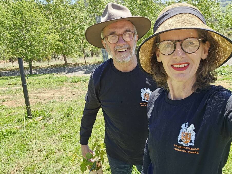 Ross and Derice McDonald at their Orange vineyard. Picture supplied