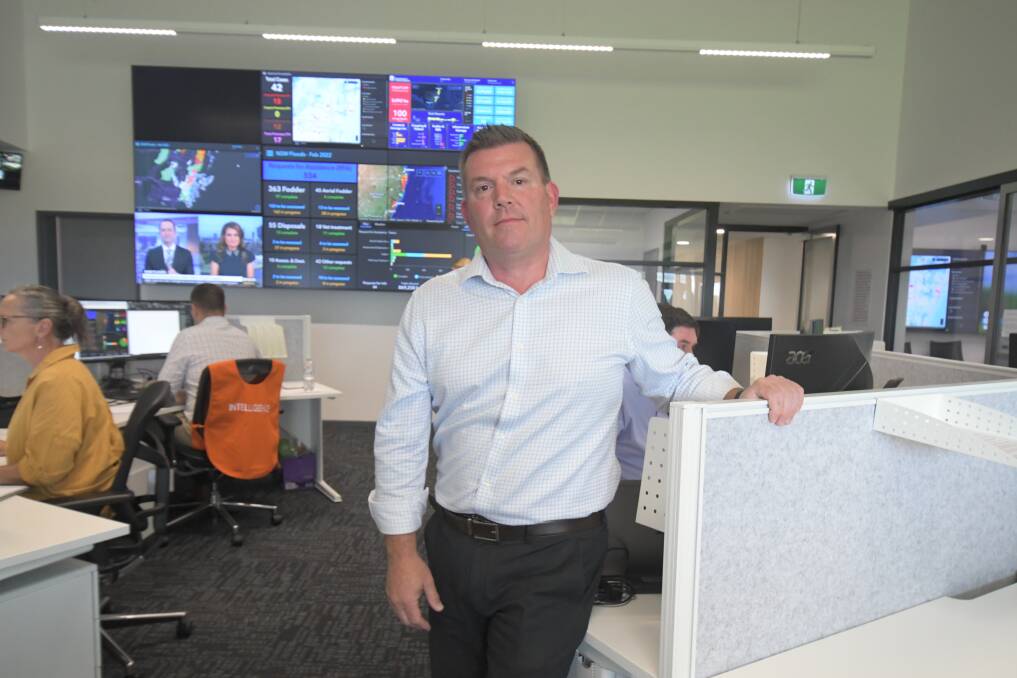 EMERGENCY HUB: NSW Minister for Agriculture Dugald Saunders at the DPI's State Emergency Control Centre at the Orange Agricultural Institute. Photo: JUDE KEOGH