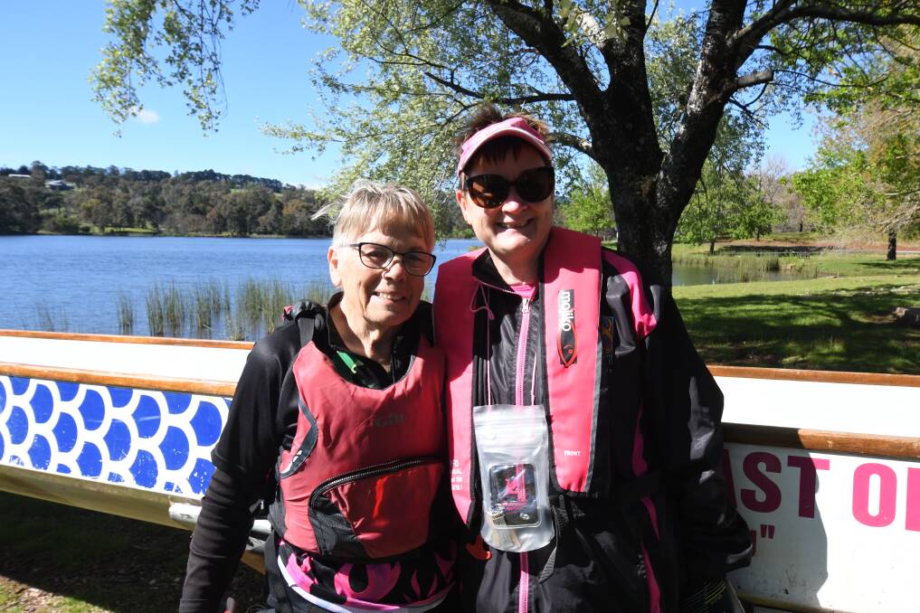 HAPPY PADDLERS: Pearl Butcher and Sharon Cooper.