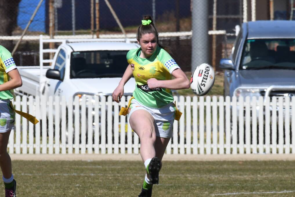 KICKING ON: Ella Barrett and her CYMS side are in red-hot form coming into Group 10 league tag finals. Photo: CARLA FREEDMAN. 