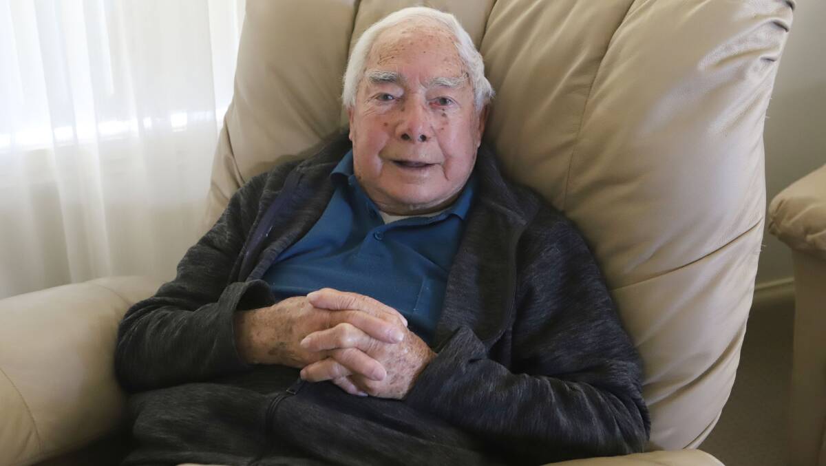 QUIET BIRTHDAY: Len Guy resting at home on his 104th birthday. He said he'd never seen anything like coronavirus in his century alive. Photo: CARLA FREEDMAN.