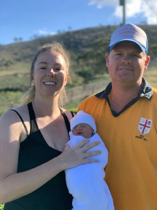 HAPPY NEW PARENTS: Chez Morrison and Zac Riley with new bub Bluey ahead of Ms Morrison's first mother's day on Sunday. Photo: SUPPLIED