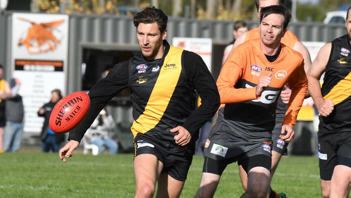 MIDFIELD TIME: Tigers' Nate Romeo - decked out in sleeves - may be playing more midfield minutes this week to make up for missing Angus Henderson. Photo: JUDE KEOGH