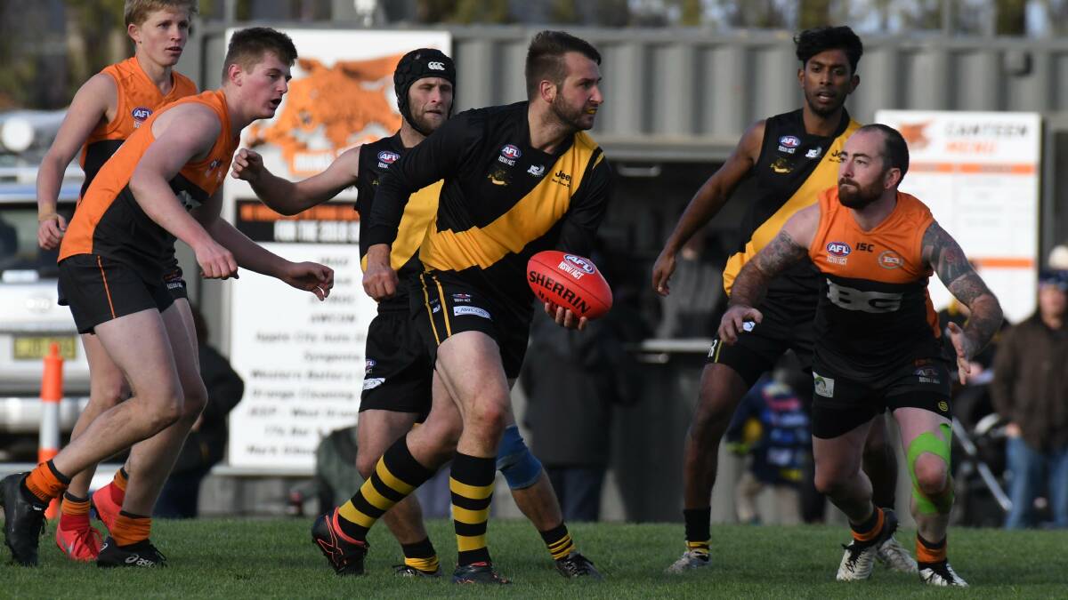 BIG MEN BOLSTERED: Tigers' Mark Mori will be backed up in the forward line by new arrival Casey Grice when the side takes on Parkes this weekend. Photo: JUDE KEOGH
