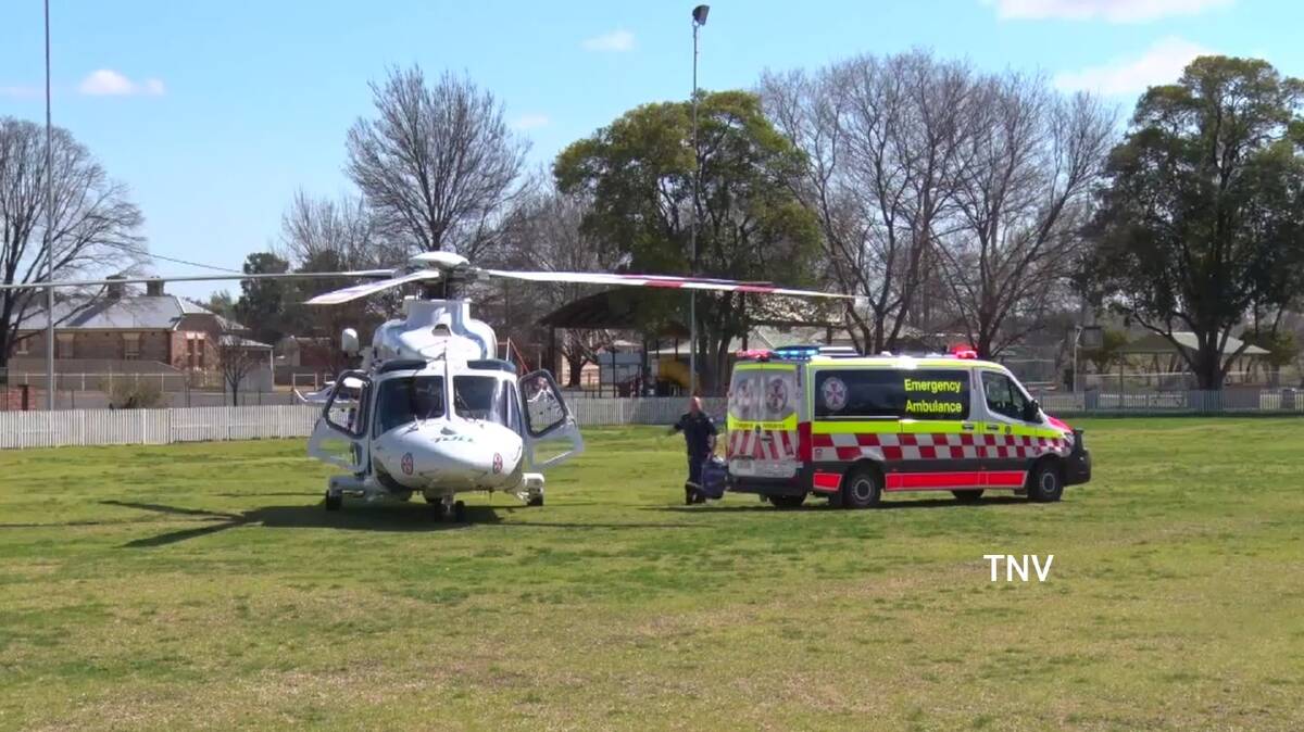 An 18-month-old child was struck by a car in Molong on Thursday. Photos: TROY PEARSON/Top Notch Video
