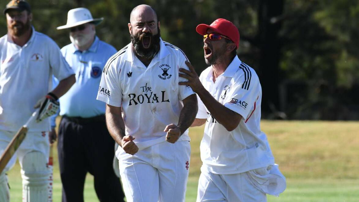 CELEBRATING: Nic Freedman celebrates a wicket last year. His Centrals side have been crowned second grade premiers. 
