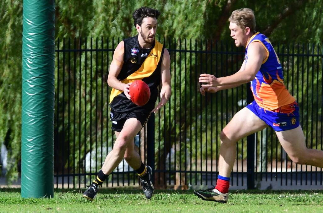 ON THE RUN: Jaxon Mumme on the last line of defence against Dubbo Demons in round one, his side finally plays at home this weekend. Photo: BELINDA SOOLE