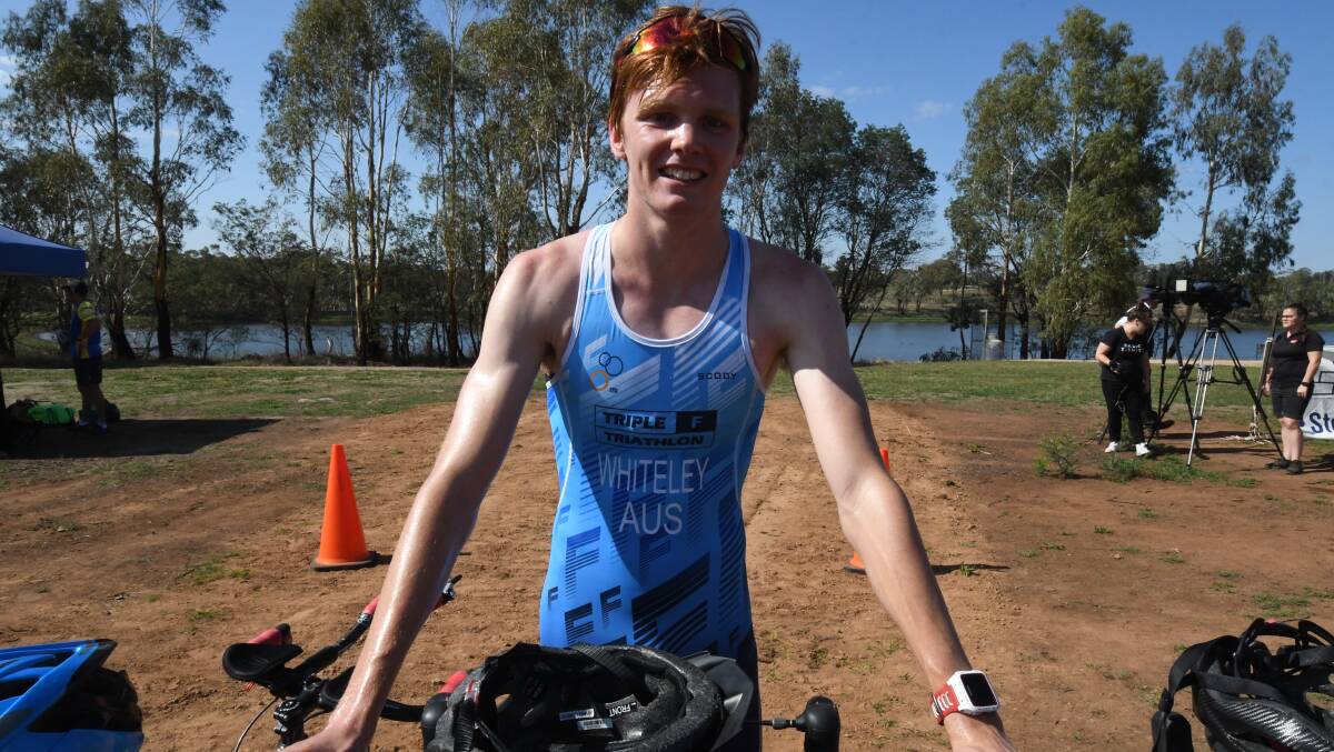 WINNING GRIN: Connor Whiteley after crossing the line at Gosling Creek on Sunday. Photo: CARLA FREEDMAN