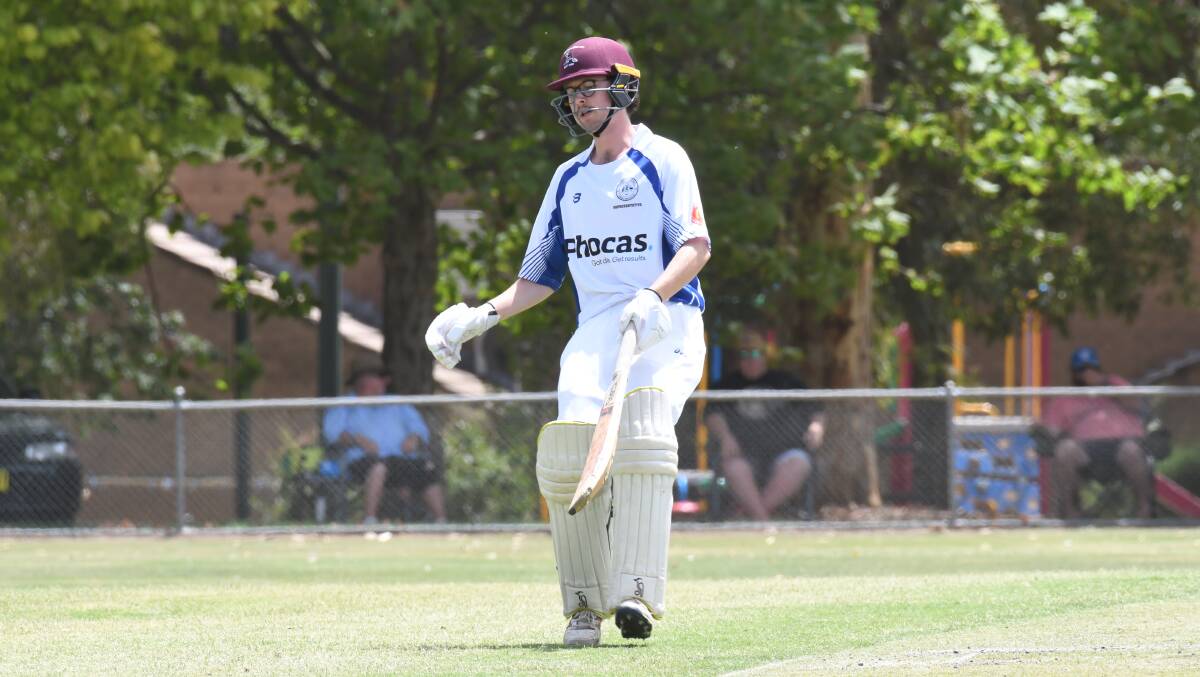 ALL-ROUND THREAT: Gus Cumming with bat in hand for Orange on Sunday. He took two wickets with the ball, too. Photo: CARLA FREEDMAN.