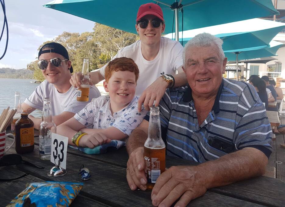 FAMILY TOGETHER: Lewis with siblings Ollie and William with their pop John Guymer at Christmas in 2018. Photo: SUPPLIED