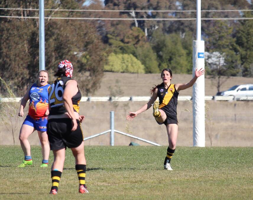LEADER: Tigers midfielder Jacqui Harris has been a large part of the side coming together with her voice and leadership helping build her teammates up. Photo: MAX STAINKAMPH. 